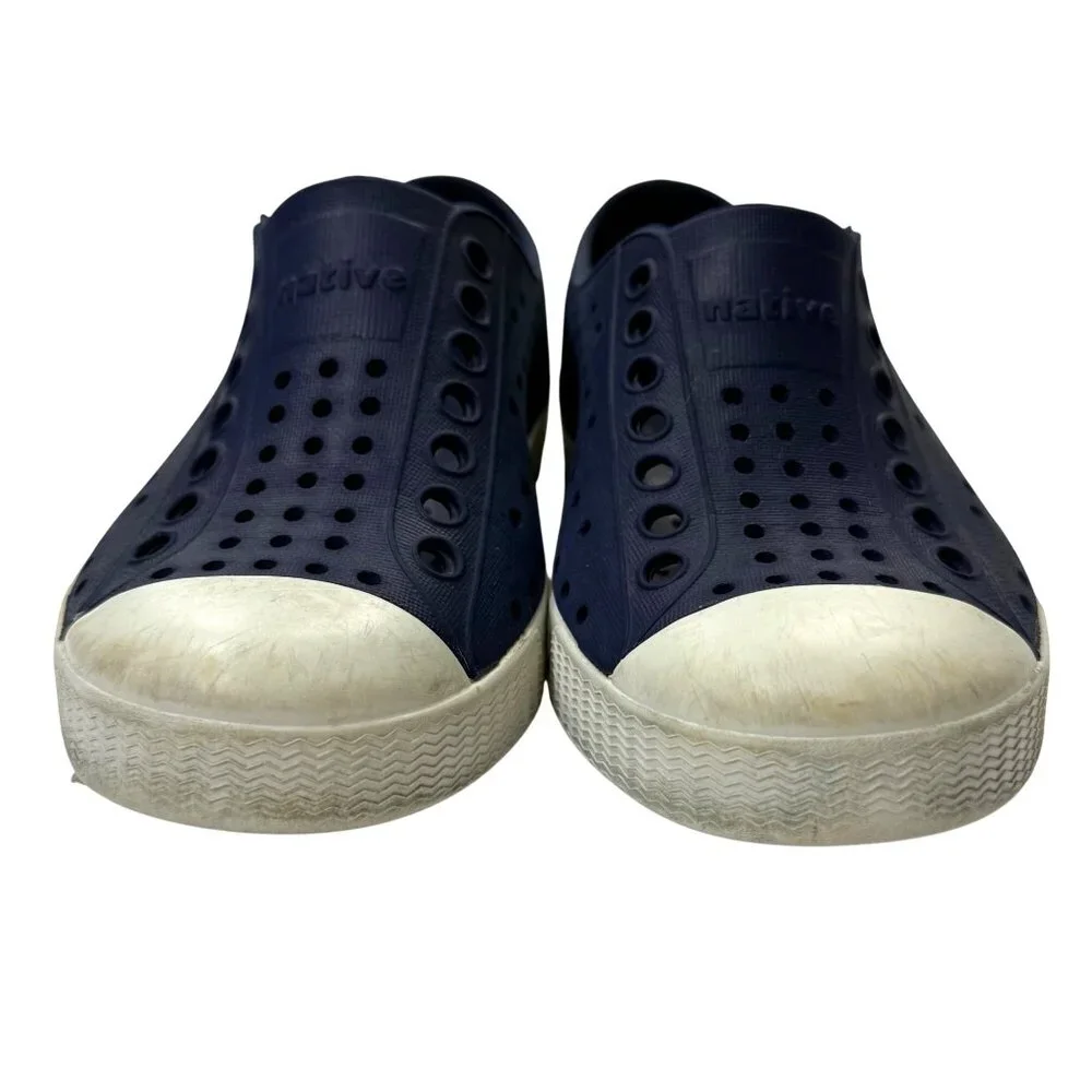 Native Jefferson Shoes Regatta Blue Shell‎ White Child 8